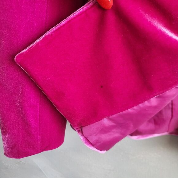 INC Bright Pink Sheen Oversized Blazer Velour Size XS - Picture 10 of 13